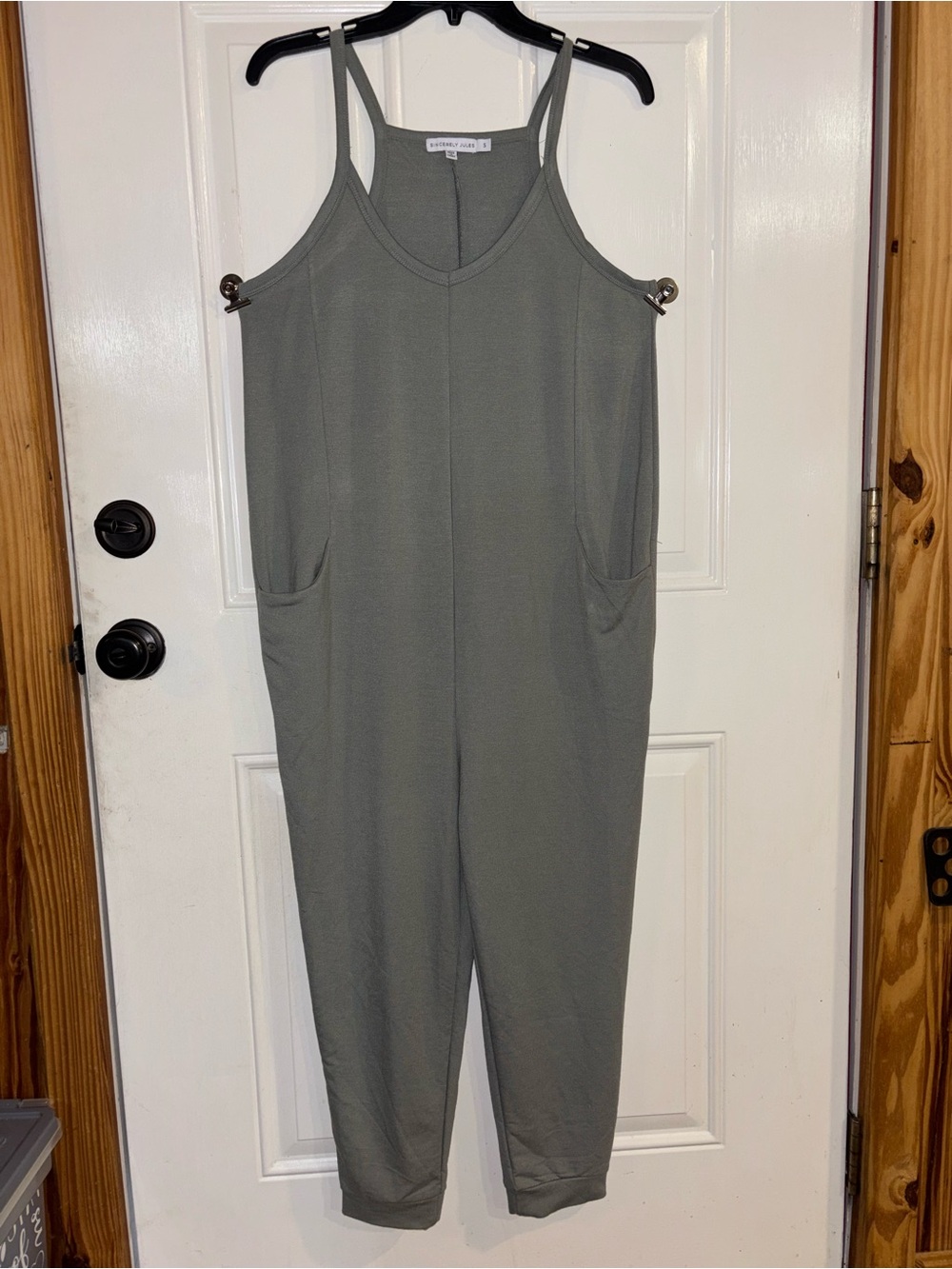 Sincerely Jules Olive Tank Jumpsuit with Pockets